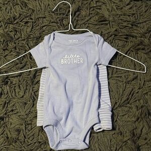 Carter's Light Blue Little Brother Bodysuit